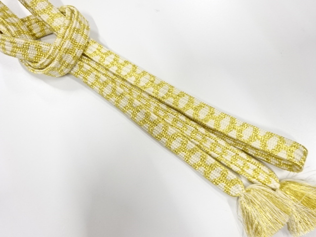 正絹　無形文化財　道明製　手組帯締め